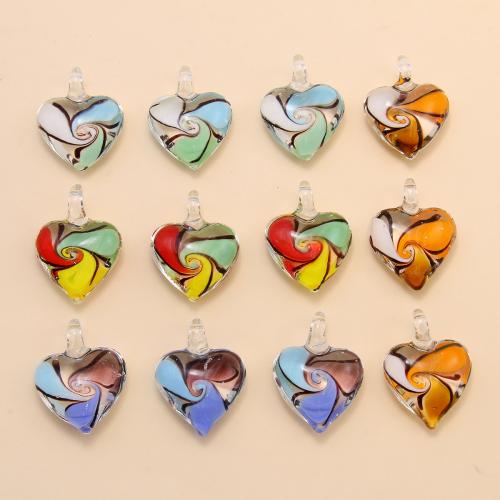 Fashion Lampwork Hangers, Hart, DIY, meer kleuren voor de keuze, 33mm, 24pC's/Bag, Verkocht door Bag