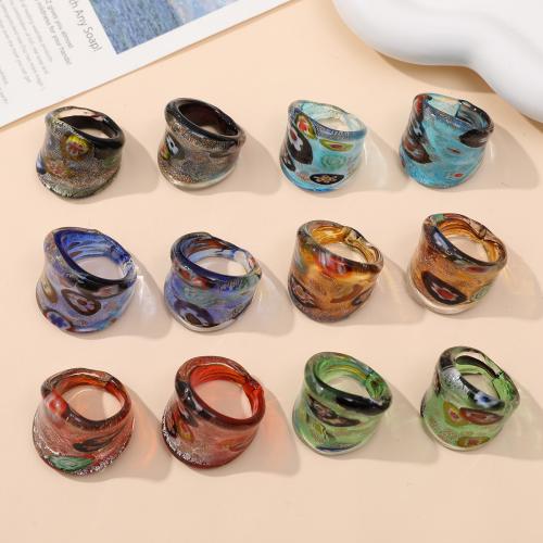 Finger Ring Sieraden, Lampwork, mode sieraden & uniseks, meer kleuren voor de keuze, 26x25mm, 24pC's/Bag, Verkocht door Bag