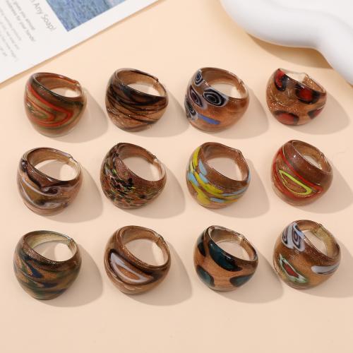 Finger Ring Sieraden, Lampwork, mode sieraden & uniseks, meer kleuren voor de keuze, 26x25mm, 24pC's/Bag, Verkocht door Bag