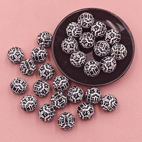 Acrylic Jewelry Beads Round DIY black Sold By Bag