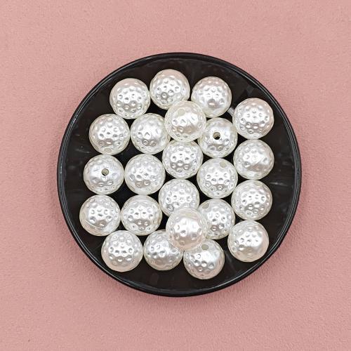 Perles en plastique ABS, Rond, DIY, blanc, 100PC/sac, Vendu par sac