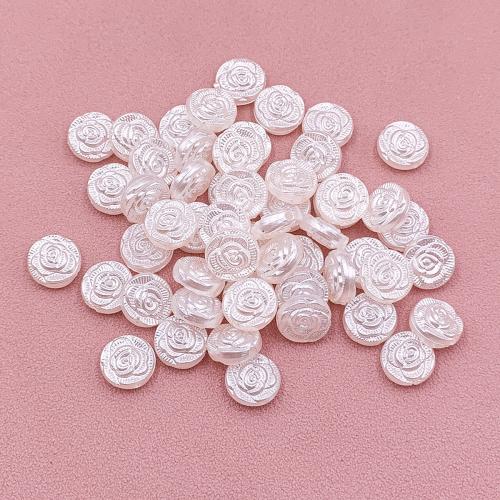 Grânulos de plástico ABS, Rose, DIY, branco, 1800PCs/Bag, vendido por Bag