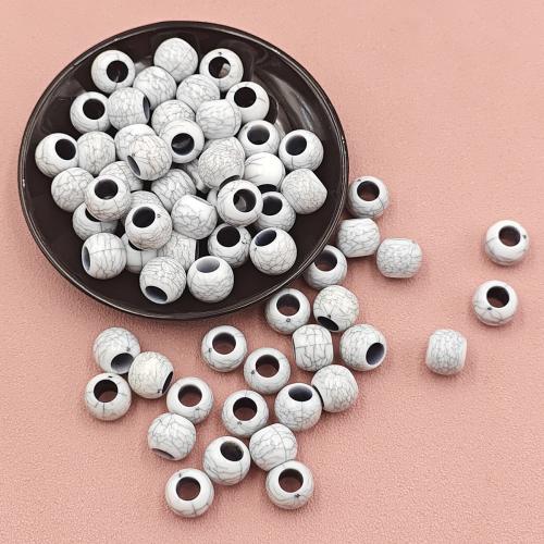 Acrylic Jewelry Beads Round DIY white Sold By Bag