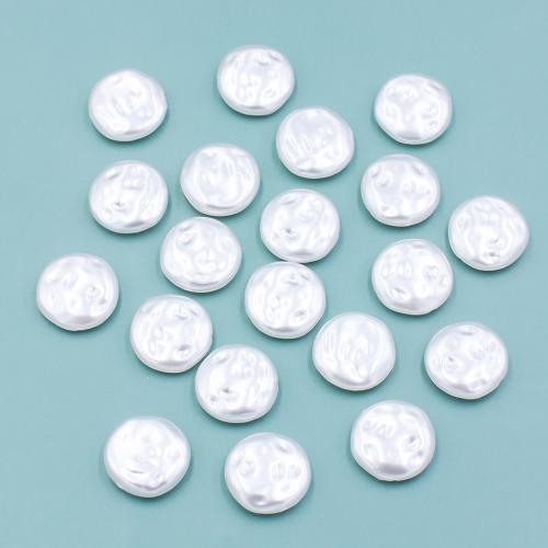 Perles en plastique ABS, Légèrement rond, DIY, blanc, 19mm, 450PC/sac, Vendu par sac