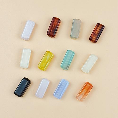 Acrylic Jewelry Beads Rectangle DIY mixed colors Sold By Bag