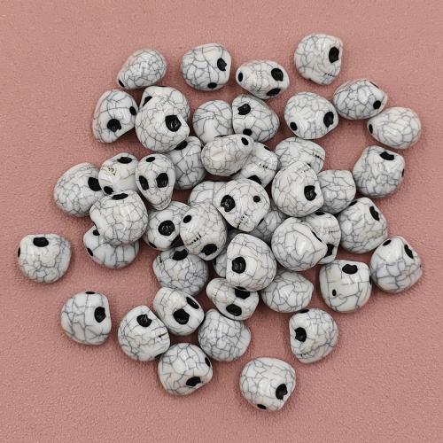 Acrylic Jewelry Beads Skull DIY white 750/PC Sold By PC