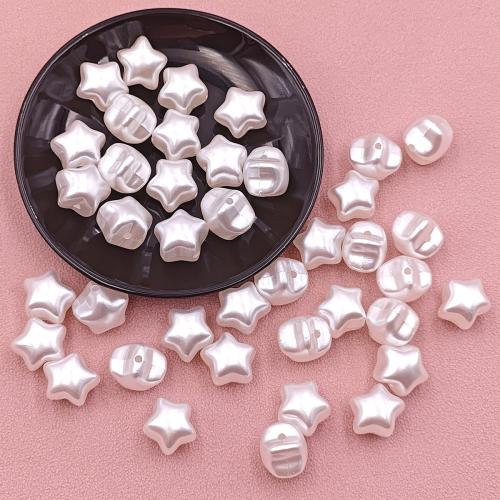 ABS Plastic Beads Star DIY white Sold By Bag