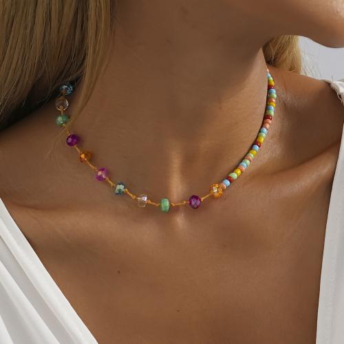 Collar de piedras preciosas joyas, Piedra natural, con Cristal, con 7cm extender cadena, Joyería, multicolor, libre de níquel, plomo & cadmio, longitud 37 cm, Vendido por UD