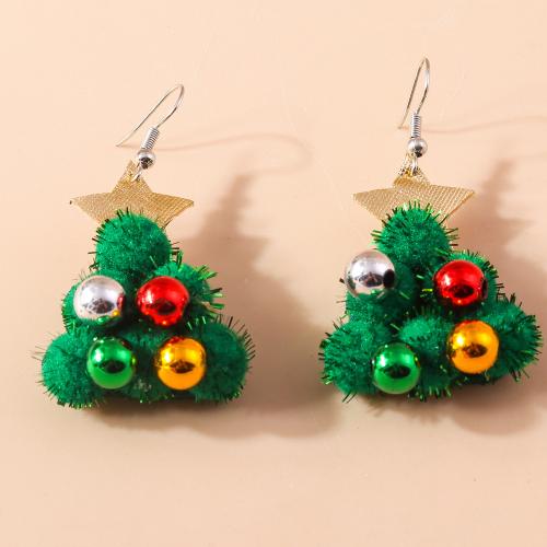 Christmas Earrings Mixed Material with Zinc Alloy Christmas Design & for woman Sold By Pair