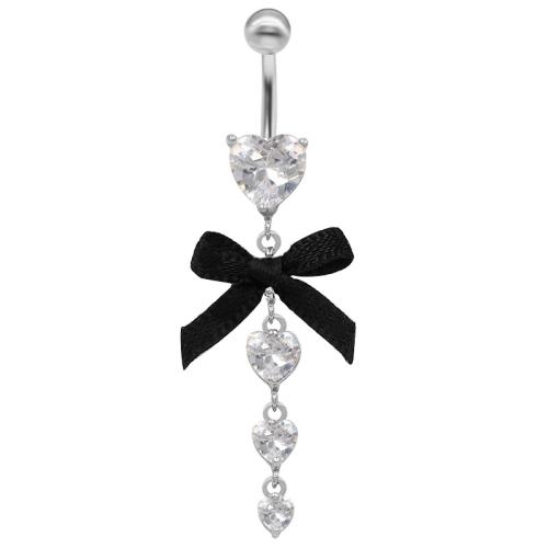 Zinc Alloy Belly Ring with Polyester Unisex & micro pave cubic zirconia Sold By PC