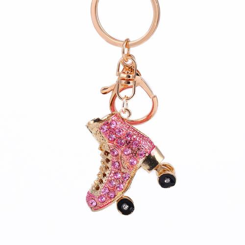 Zinc Alloy Key Clasp portable & enamel & with rhinestone Sold By PC