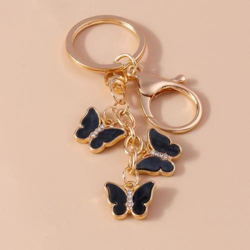 Zinc Alloy Key Clasp portable & enamel & with rhinestone Sold By PC