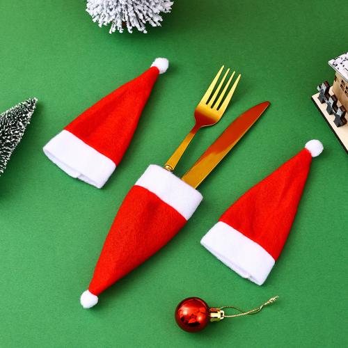 Non-woven Fabrics Christmas Tableware Bags Cover with Napped Fabric & Christmas jewelry Sold By PC