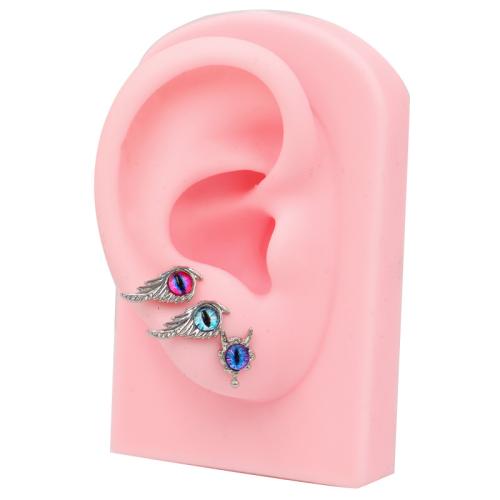 Titanium Steel Piercing Earring with Resin plated Unisex Sold By PC