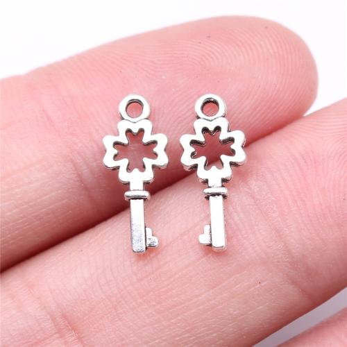 Zinc Alloy Key Pendants antique silver color plated DIY Sold By PC