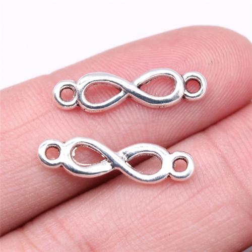 Infinity Zinc Alloy priključak, Cink Alloy, Beskraj, starinski srebrne boje pozlaćen, možete DIY & 1/1 petlje, 21x5mm, Prodano By PC