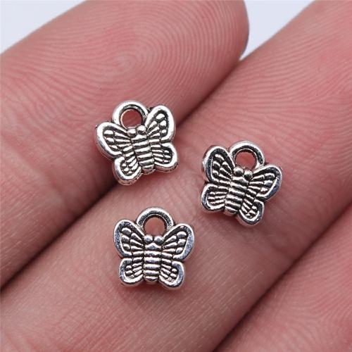 Zinc Alloy Animal Pendler, Butterfly, forgyldt, du kan DIY, flere farver til valg, 7x7mm, Solgt af PC