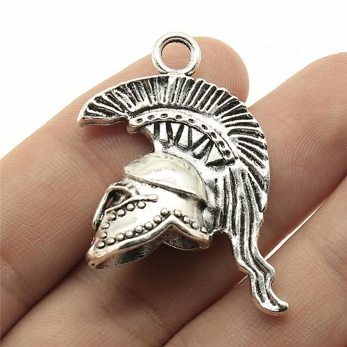 Zinc Alloy Pendler, Helmet, forgyldt, du kan DIY, flere farver til valg, 36x28x14mm, Solgt af PC