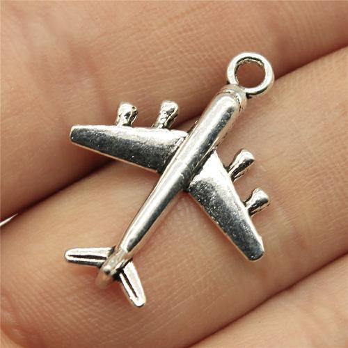 Køretøj Shaped Zinc Alloy Pendler, Airplane, forgyldt, du kan DIY, flere farver til valg, 27x21mm, Solgt af PC