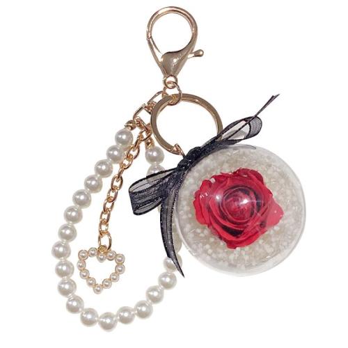 Zinc Alloy Key Clasp with Plastic Pearl & Acrylic for woman 90mm Sold By PC