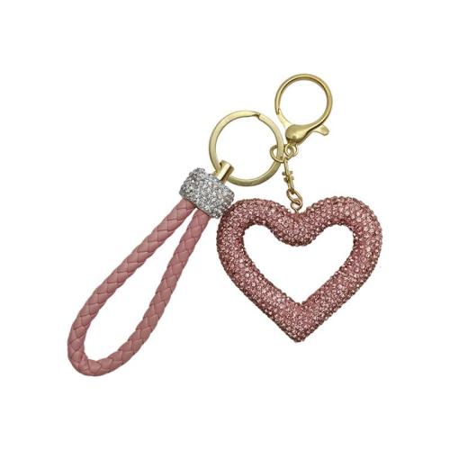 Zinc Alloy Key Lås, for kvinde & med rhinestone, flere farver til valg, 160x65mm, Solgt af PC