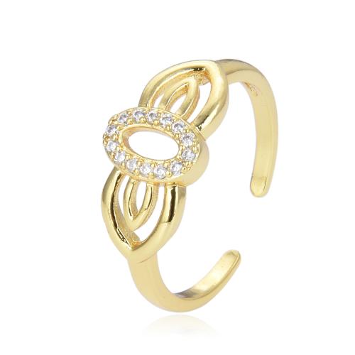 Cúbicos Circonia Micro Pave anillo de latón, metal, Joyería & micro arcilla de zirconia cúbica & para mujer, más colores para la opción, Vendido por UD