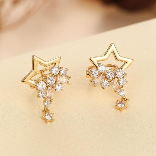 Cubic Zirconia Micro Pave Brass Earring fashion jewelry & micro pave cubic zirconia & for woman Sold By PC