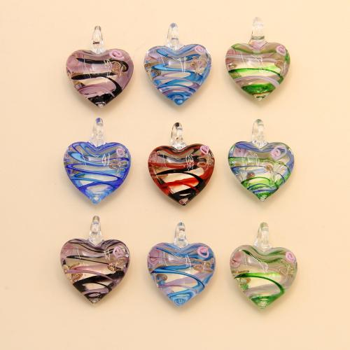 Fashion Lampwork Hangers, Hart, DIY, meer kleuren voor de keuze, 41x31mm, 24pC's/Bag, Verkocht door Bag