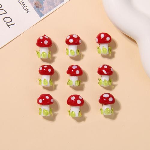 Granulos artesanais de  Lampwork, vidrilho, cogumelo, DIY, 16x12mm, 24PCs/Bag, vendido por Bag