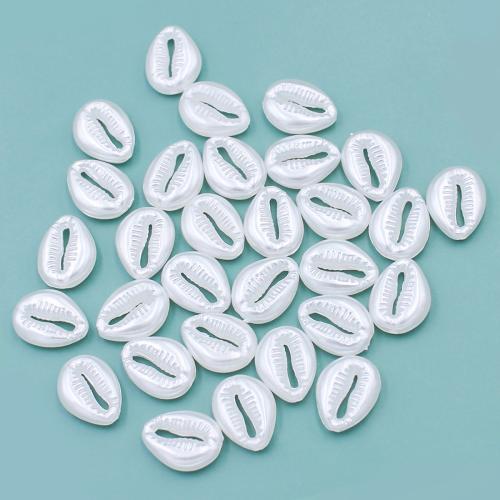 ABS Plastic Beads Shell DIY white Sold By Bag