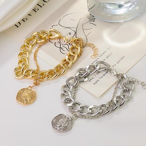 Zinc Alloy Bracelet with 4.5cm extender chain plated fashion jewelry nickel lead & cadmium free Length 18.5 cm Sold By PC