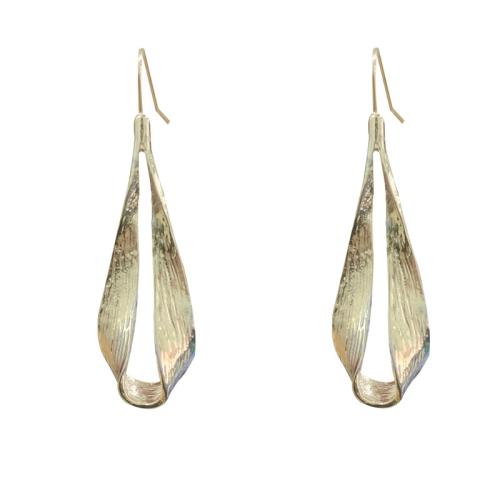 Pendientes de Aleación de Zinc, chapado en color dorado, Joyería, dorado, libre de níquel, plomo & cadmio, 23x81mm, Vendido por Par