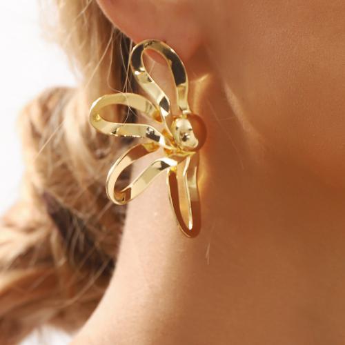 Iron Earring Flower plated fashion jewelry Sold By Pair