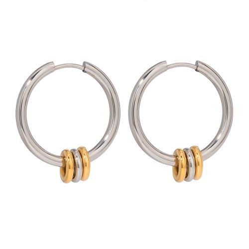 Stainless Steel Lever Terug Earring, 304 roestvrij staal, plated, mode sieraden & voor vrouw & two tone, Verkocht door pair