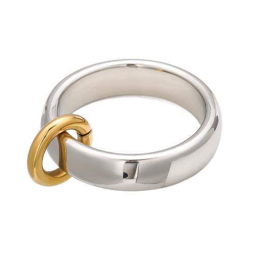 Stainless Steel Finger Ring 304 Stainless Steel fashion jewelry & for woman & two tone original color Sold By PC