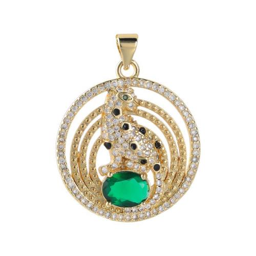 Cubic Zirconia Micro Pave Brass Pendant plated DIY & micro pave cubic zirconia & enamel golden Sold By PC