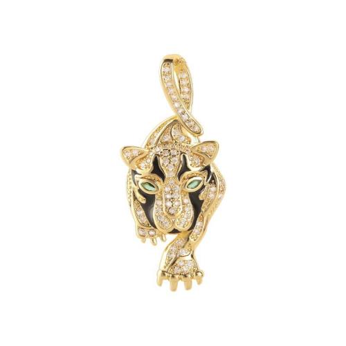 Cubic Zirconia Micro Pave Brass Pendant plated DIY & micro pave cubic zirconia & enamel golden Sold By PC