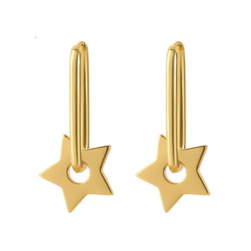 Huggie Hoop Drop Earring Brass plated & for woman golden Sold By Pair