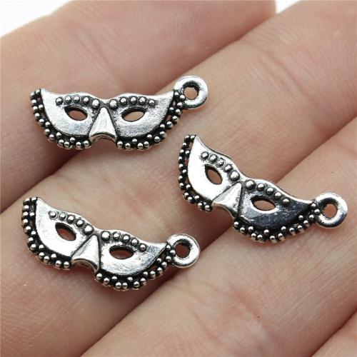 Zinc Alloy Pendants Mask antique silver color plated DIY Sold By PC