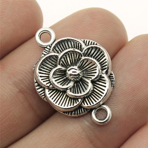 Fleur Zinc Alloy connecteur, alliage de zinc, Placage, DIY & boucle de 1/1, plus de couleurs à choisir, 25x17mm, Vendu par PC