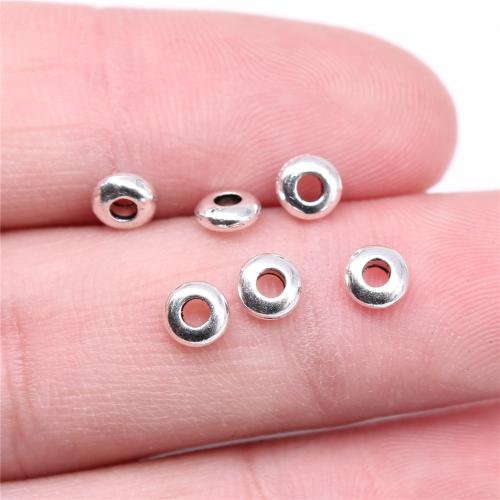 Zinc Alloy Jewelry Beads Round antique silver color plated DIY Sold By PC