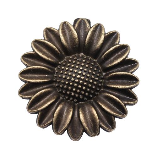 Zinc Alloy Flower Pendler, Solsikke, forgyldt, du kan DIY, flere farver til valg, 37mm, Solgt af PC