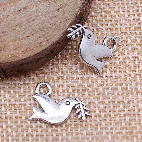 Zinc Alloy Animal Pendler, Dove, forgyldt, du kan DIY, flere farver til valg, 13x16mm, Solgt af PC