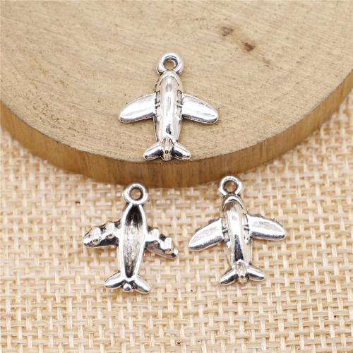 Køretøj Shaped Zinc Alloy Pendler, Airplane, forgyldt, du kan DIY, flere farver til valg, 15x13mm, Solgt af PC