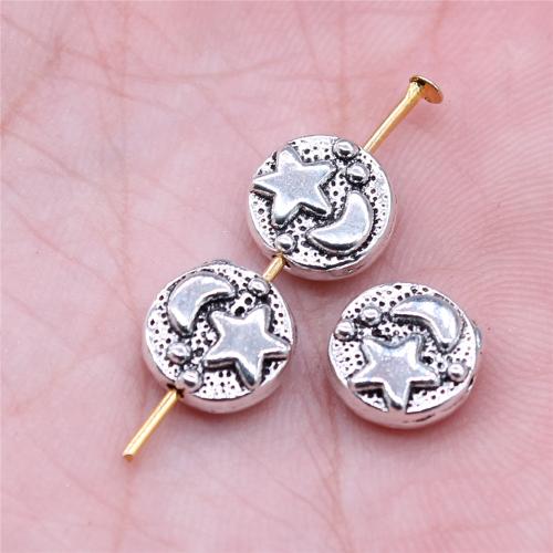 Zinc Alloy Jewelry Beads Round antique silver color plated DIY Sold By PC