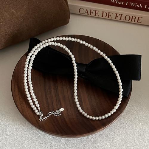 925 Sterling Silver Necklaces with Shell Pearl fashion jewelry & for woman Length Approx 45 cm Sold By PC