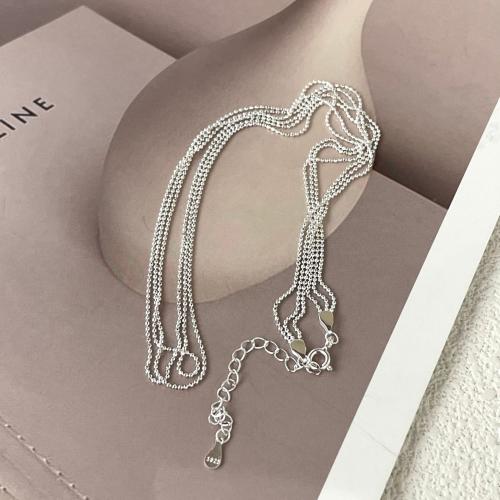 925 Sterling Silver Necklaces three layers & fashion jewelry & for woman Length Approx 45 cm Sold By PC