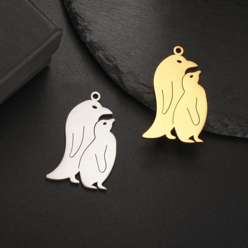 Rustfrit stål Animal Pendler, 304 rustfrit stål, Penguin, du kan DIY, flere farver til valg, 39x25mm, Solgt af PC