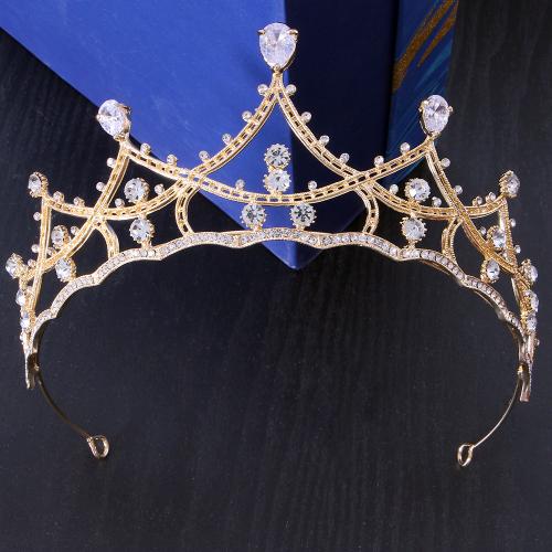 Bridal Tiaras Zinc Alloy with Cubic Zirconia & Rhinestone fashion jewelry & for woman width 178mm height 65mm Sold By PC