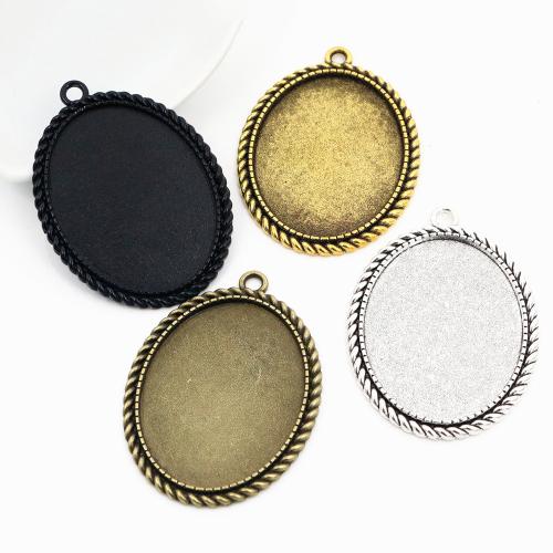 Zinc Alloy Pendant Cabochon Setting Oval plated DIY nickel lead & cadmium free Inner x40mm Approx Sold By Bag